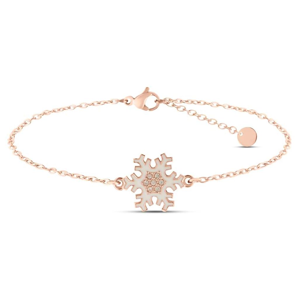 Bracciale Lady Sweet Acciaio Rosato Fiocco di neve e Cristalli - Bracciali Donna | Stroili