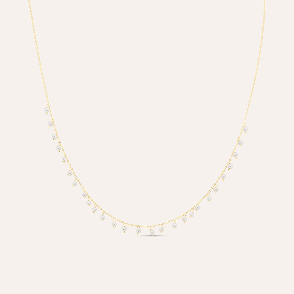 Collana Gabrielle Oro Giallo Perla D'Acqua Dolce