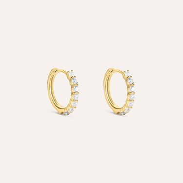 Orecchini A Cerchio Claire Oro Giallo Cubic Zirconia