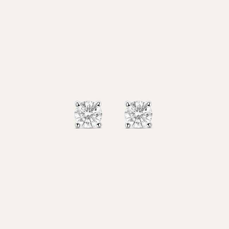 Orecchini Lobo Punto Luce Diamade Oro Bianco Diamante Lab-Grown - Orecchini a Lobo Donna | Stroili
