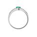 Anello Solitario Charlotte Oro Bianco Smeraldo Diamante - Anelli con Pietre Donna | Stroili