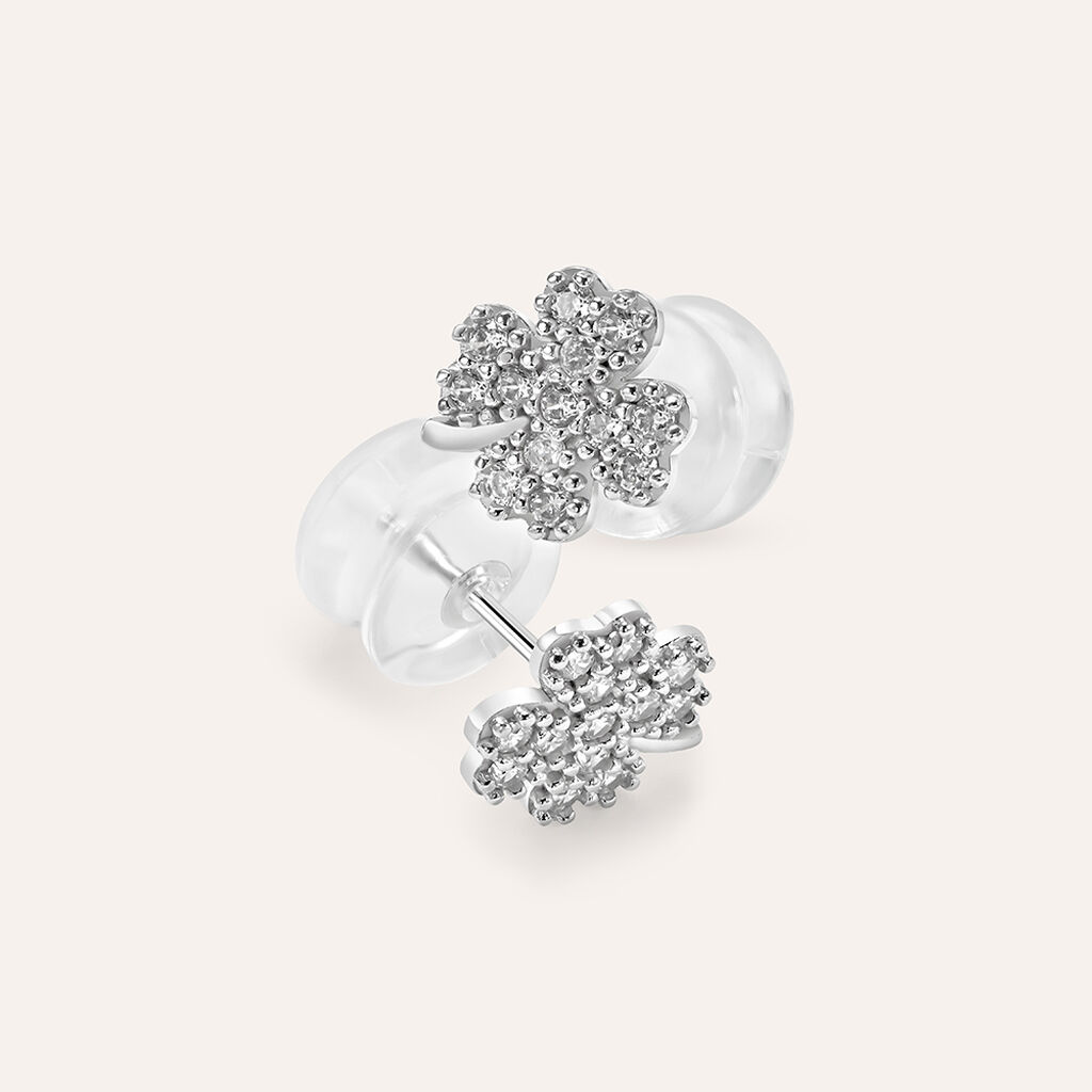 Orecchini Lobo Claire Oro Bianco Cubic Zirconia - Orecchini a Lobo Donna | Stroili
