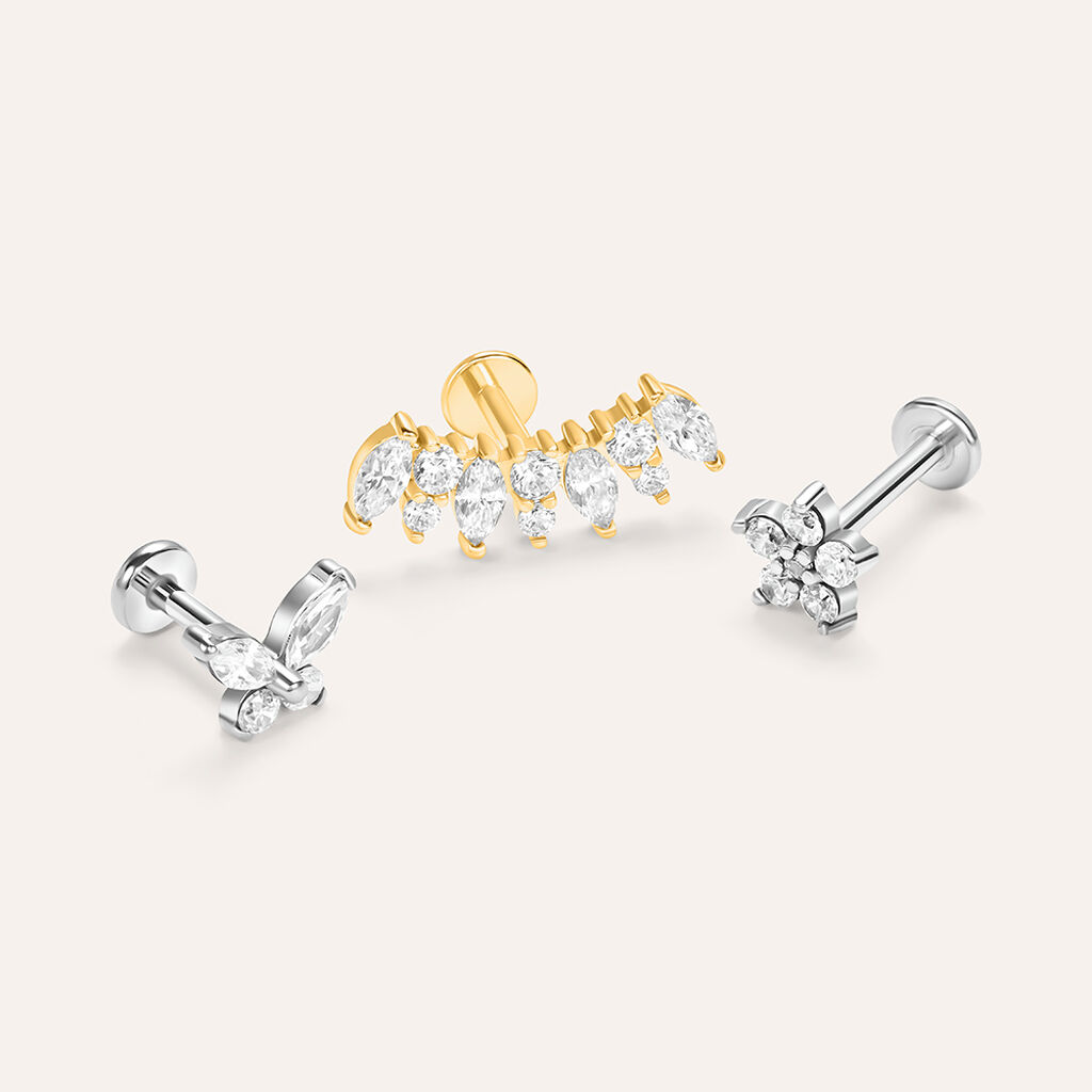 Piercing Orecchio Lady Chic Titanio Bianco Cubic Zirconia - Gioielli Donna | Stroili