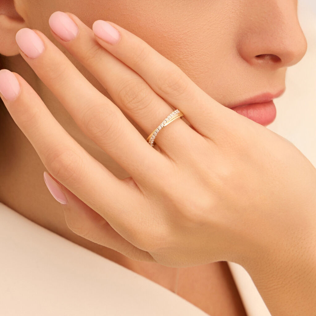 Anello Semi-eternity Sophia Oro Giallo Diamante