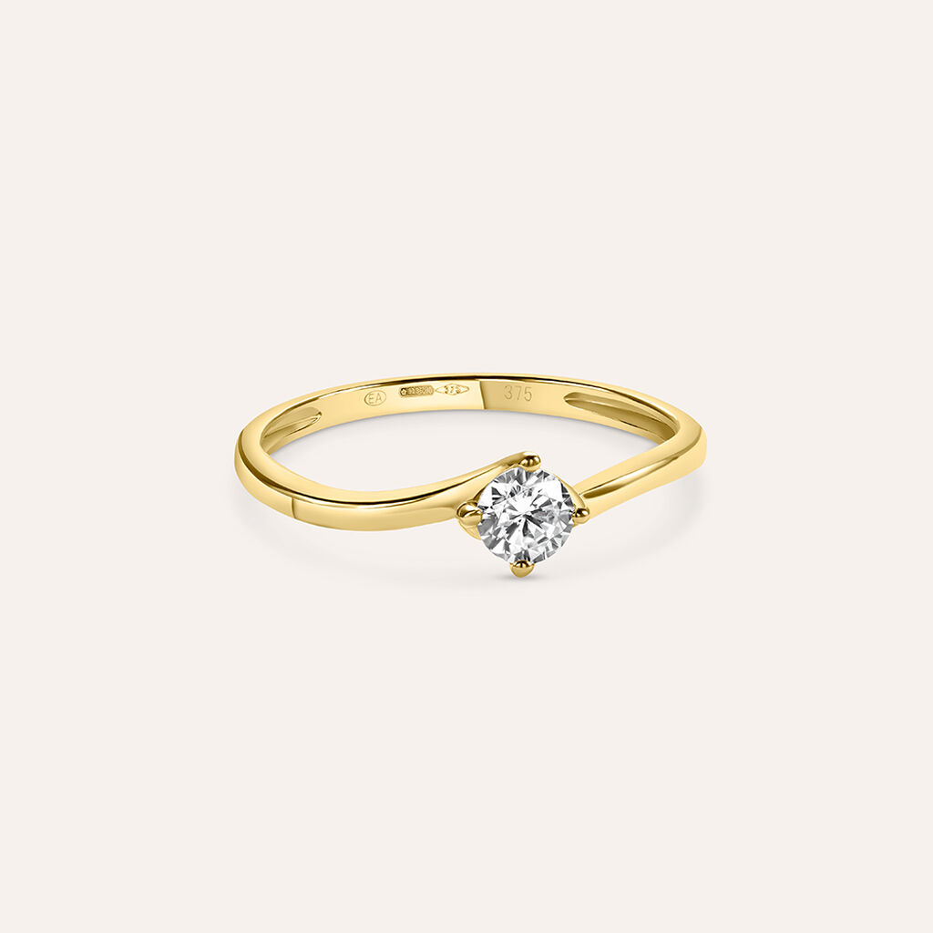 Anello Solitario Claire Oro Giallo Cubic Zirconia - Anelli con Pietre Donna | Stroili