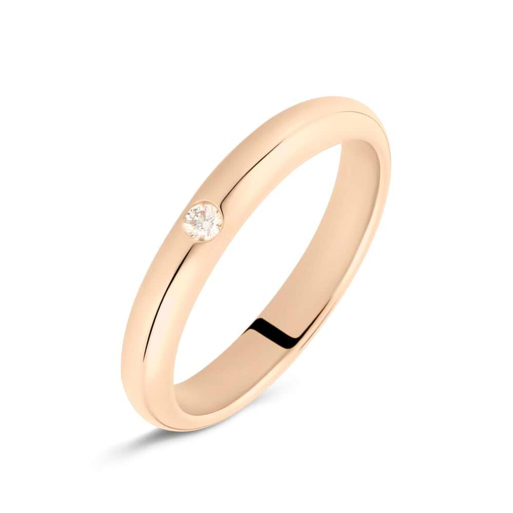 Fede Classica Leggera 3.2 mm Oro Rosa Diamante