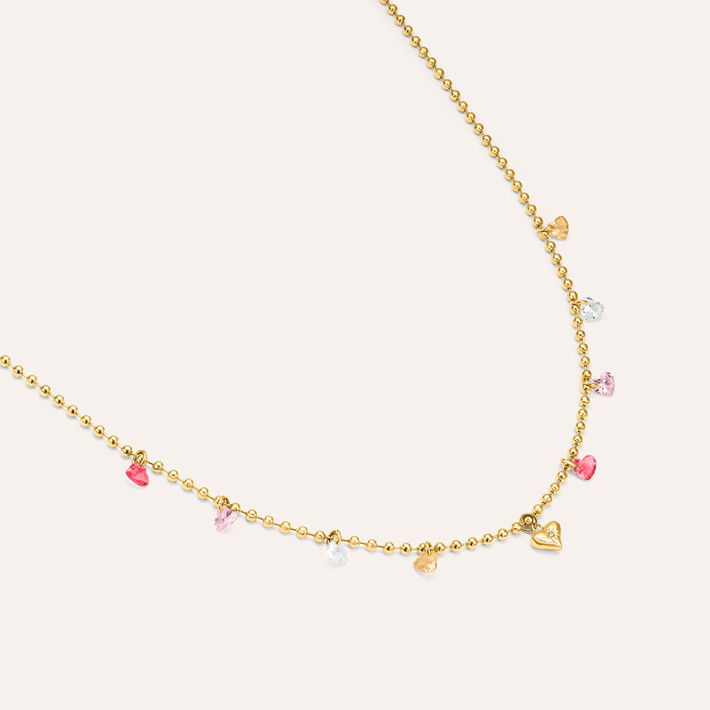 Collana Radiance Acciaio Dorato Cristallo