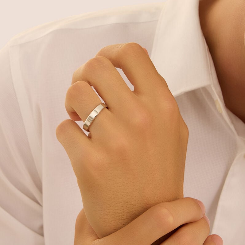 Fede Classica 4.5 mm Oro Bianco - Anelli con Incisione Uomo | Stroili