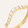Anello Semi-eternity Silver Glow Argento Dorato Cubic Zirconia