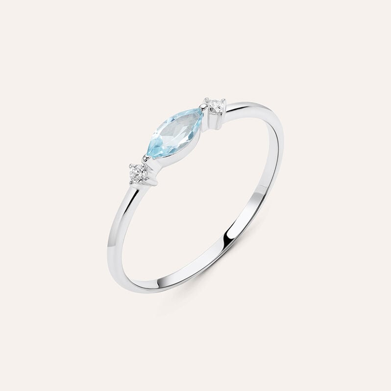 Anello Solitario Amélie Oro Bianco Topazio Cubic Zirconia - Anelli con Pietre Donna | Stroili