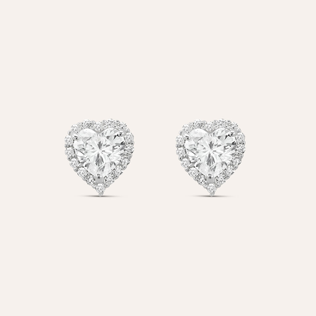 Orecchini Lobo Punto Luce Claire Oro Bianco Cubic Zirconia - Orecchini a Lobo Donna | Stroili