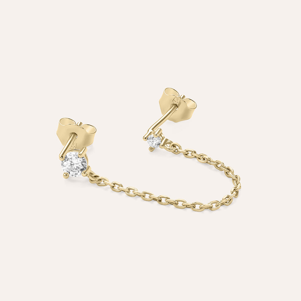 Mono Orecchino Lobo Punto Luce Golden Dreams Placcato Oro Giallo Cubic Zirconia