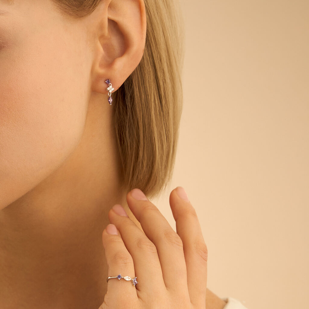 Orecchini Pendenti Silver Elegance Argento Rodiato Cubic Zirconia