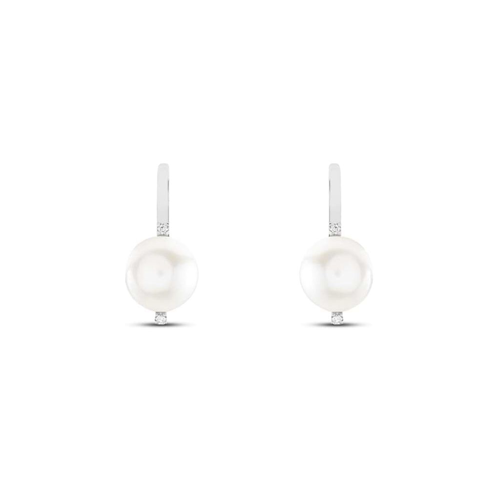Orecchini Pendenti Gold Pearls Oro Bianco Perla D'Acqua Dolce Diamante - Orecchini Pendenti Donna | Stroili