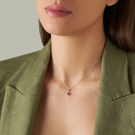 Collana Punto Luce Charlotte Oro Bianco Rubino Diamante - Collane Choker Donna | Stroili