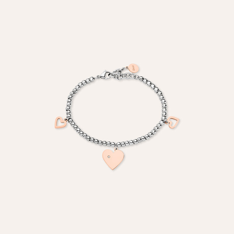 Bracciale Sunrise Acciaio Bicolore Bianco / Rosa Cristallo - Bracciali con Incisione Donna | Stroili