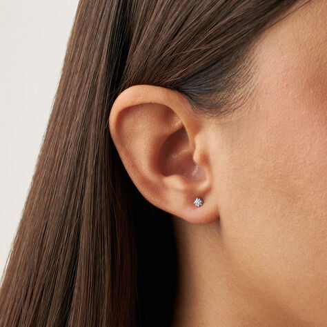 Orecchini Lobo Punto Luce Diamazing Oro Bianco Diamante - Orecchini a Lobo Donna | Stroili