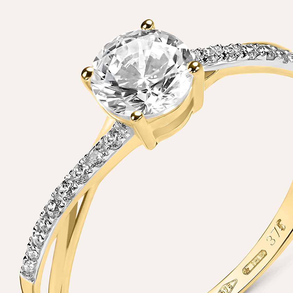 Anello Solitario Claire Oro Giallo Cubic Zirconia