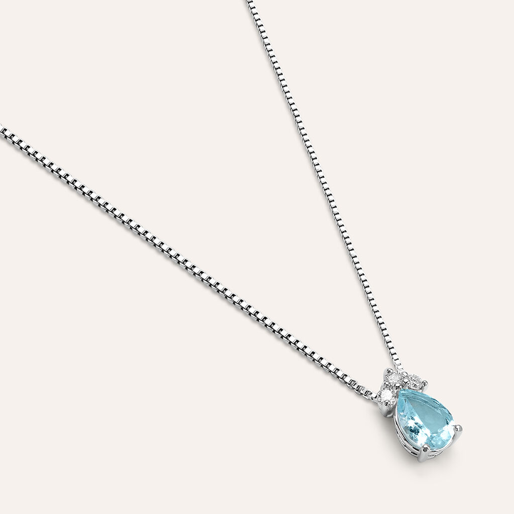 Collana Acquamarina Oro Bianco Acquamarina Diamante - Gioielli Donna | Stroili