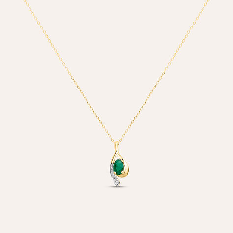 Collana Charlotte Oro Bicolore Smeraldo Diamante - Collane Donna | Stroili
