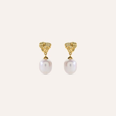 Orecchini Lobo Gabrielle Oro Giallo Perla D'Acqua Dolce - Orecchini a Lobo Donna | Stroili