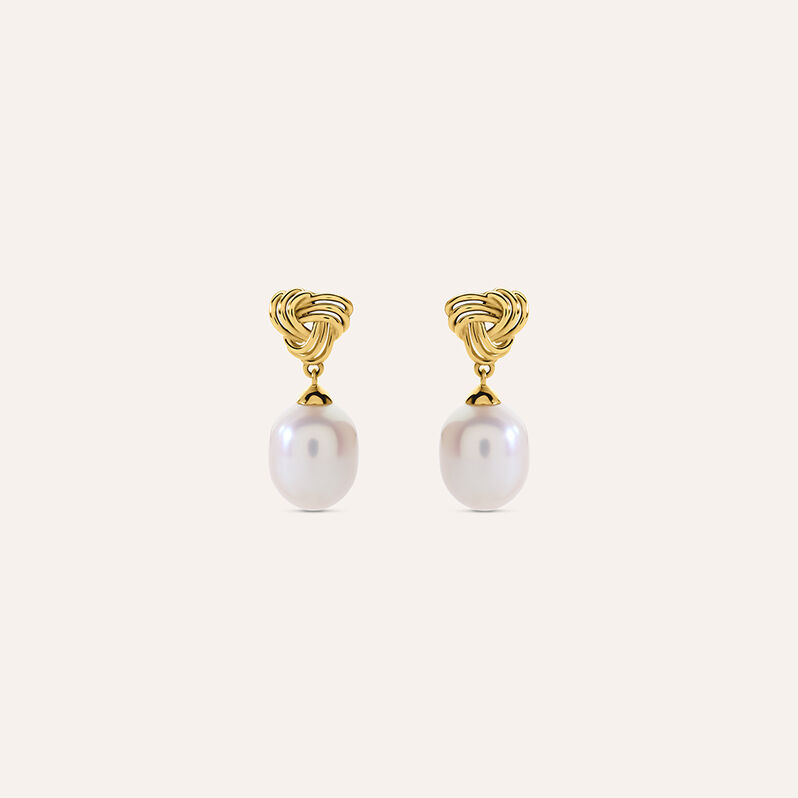 Orecchini Lobo Gabrielle Oro Giallo Perla D'Acqua Dolce - Orecchini a Lobo Donna | Stroili