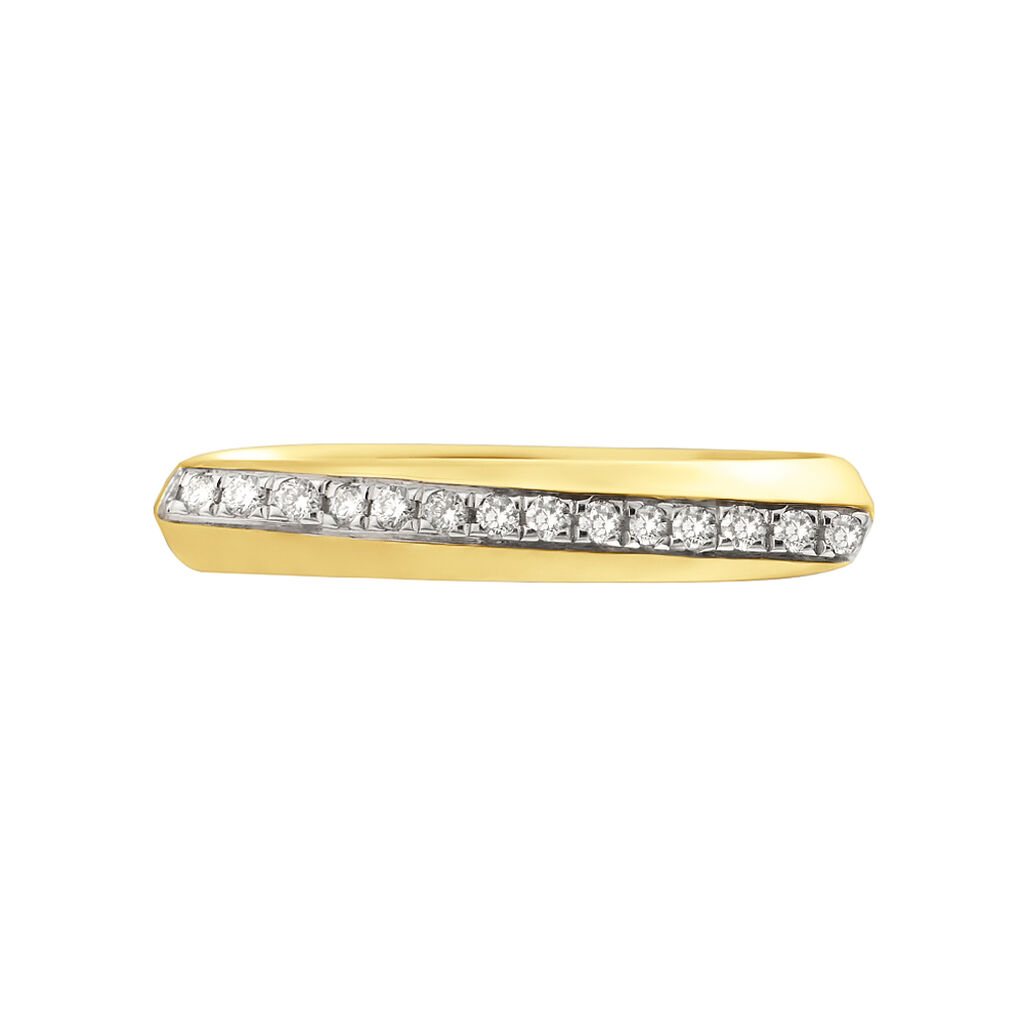 Fede Comoda Semi-eternity 3 mm Oro Giallo Diamante - Anelli con Incisione Donna | Stroili