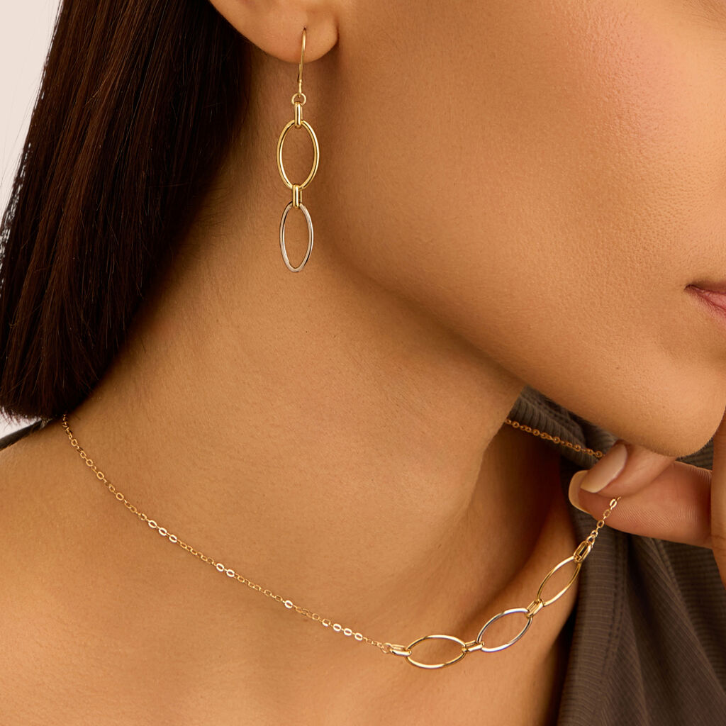 Orecchini Pendenti Beverly Oro Bicolore