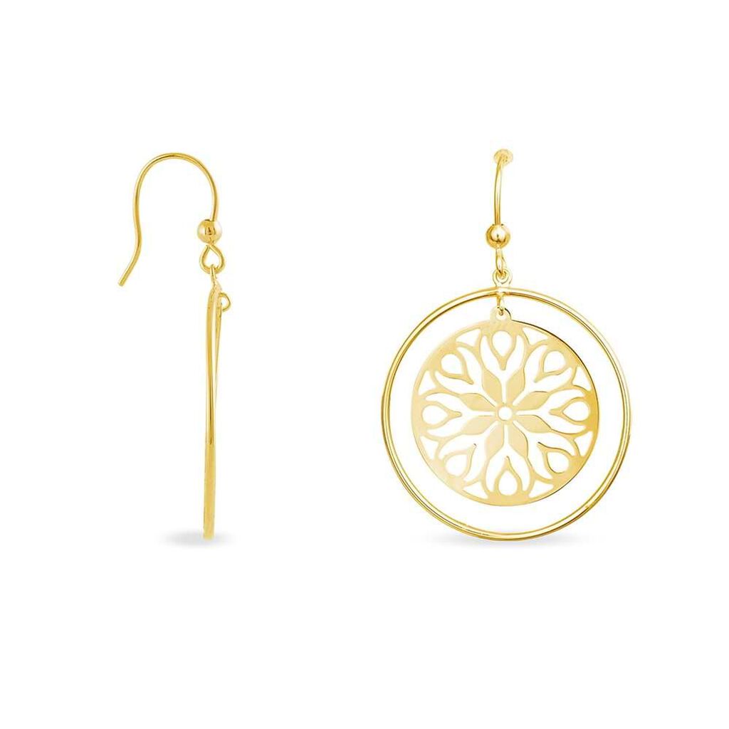 Orecchini pendenti e a monachella in oro giallo