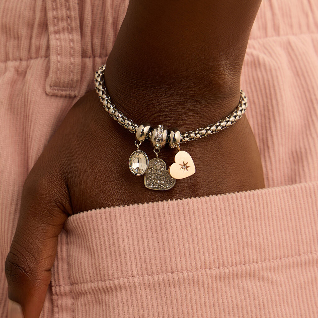 Bracciale Lady Chic Acciaio Bicolore Bianco / Rosa Cristallo - Bracciali Love Donna | Stroili