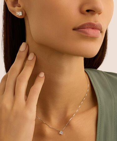 Orecchini Lobo Punto Luce Silver Elegance Argento Rodiato Cubic Zirconia