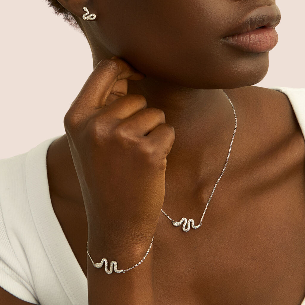 Orecchini Lobo Silver Moments Argento Rodiato Cubic Zirconia