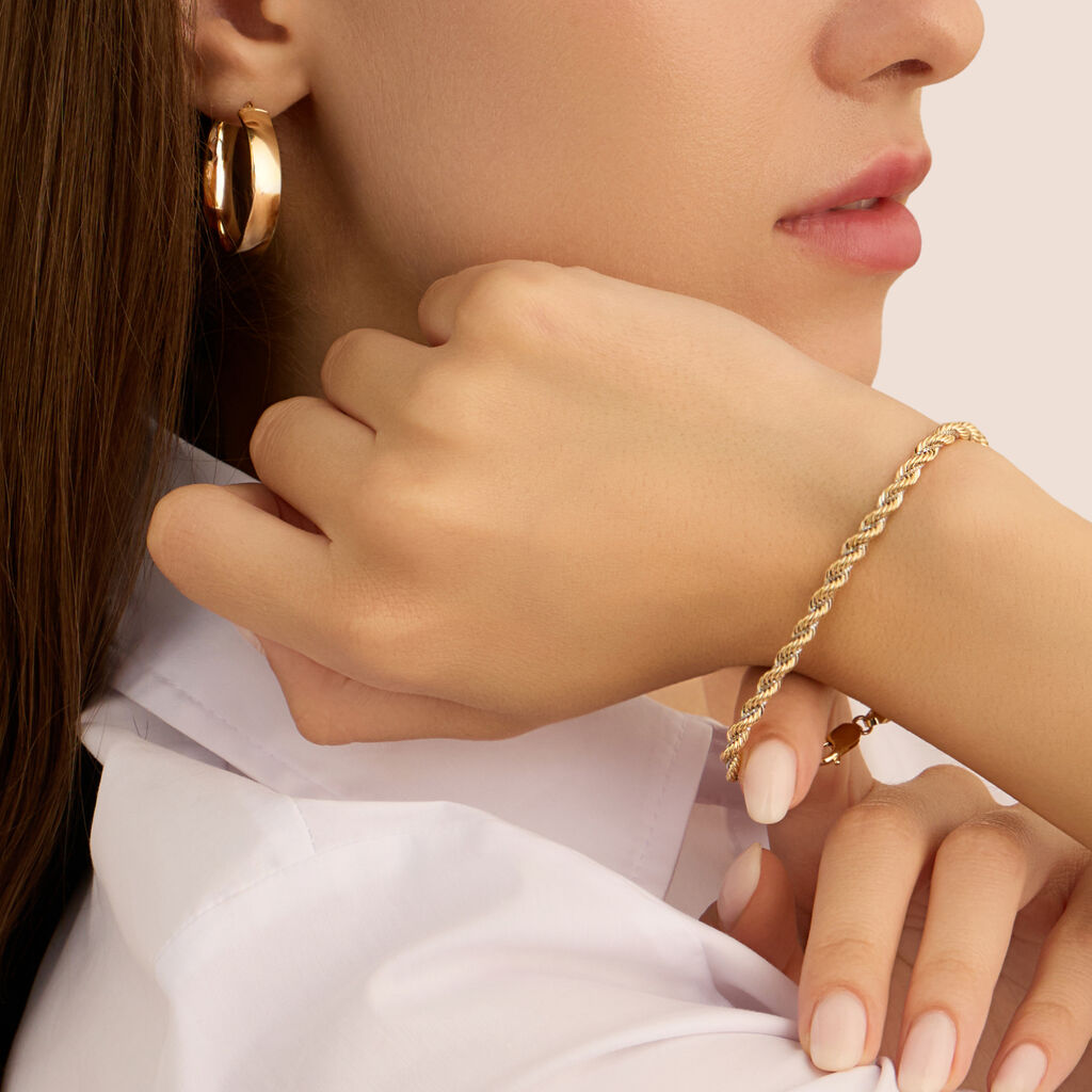 Bracciale Catena Colette Oro Bicolore Giallo / Bianco