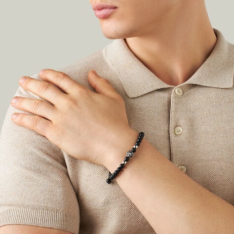 Bracciale Man Code Acciaio Bicolore Bianco / Nero Onice - Bracciali Uomo | Stroili