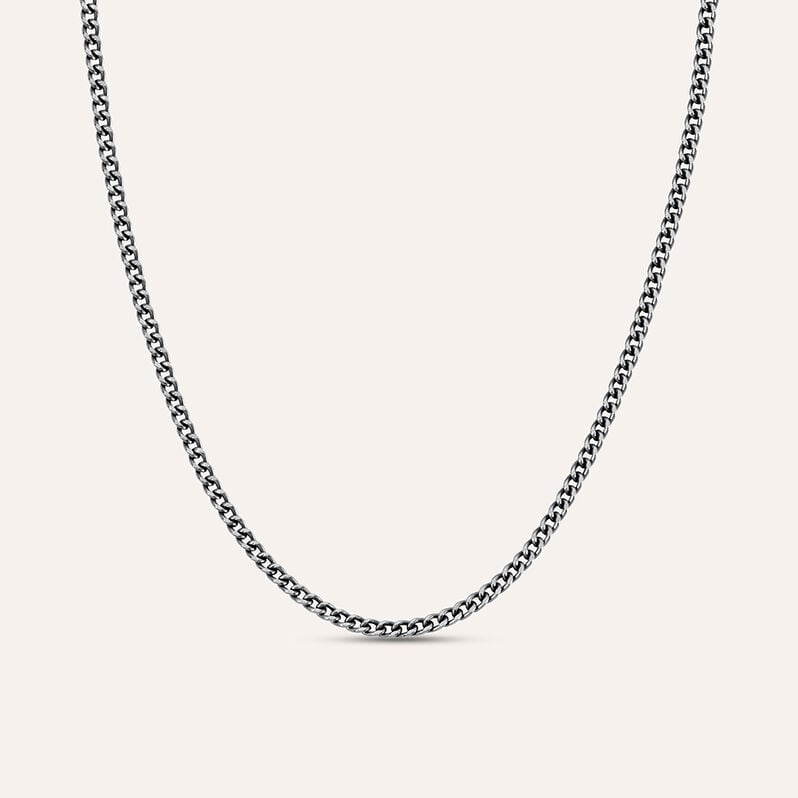 Catenina Gentleman Argento Nero - Catenina Uomo | Stroili