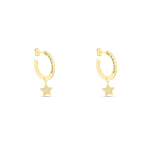Orecchini A Cerchio Radiance Acciaio Dorato Cristallo - Orecchini a Cerchio Donna | Stroili