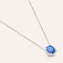 Collana Punto Luce Elizabeth Crown Oro Bianco Zaffiro Diamante