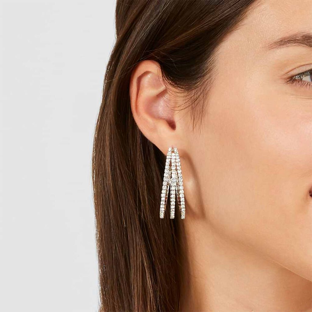 Orecchini A Cerchio Romantic Shine Metallo Cristallo - Orecchini a Cerchio Donna | Stroili