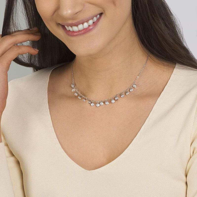 Collana Multi Punto Luce Romantic Shine Metallo Cristallo - Collane Punto Luce Donna | Stroili