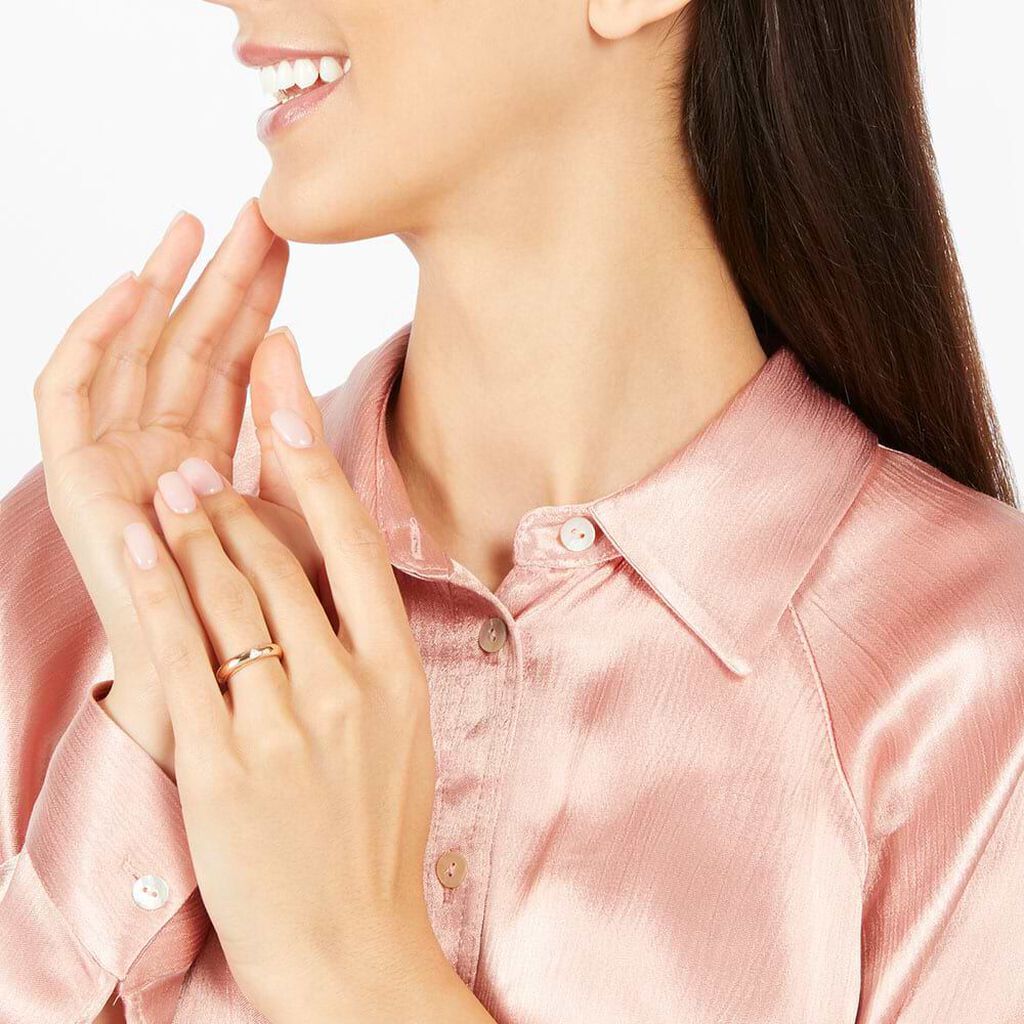 Fede Classica Leggera 4 mm Oro Rosa Diamante