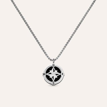 Collana Man Code Acciaio Bicolore Bianco / Nero