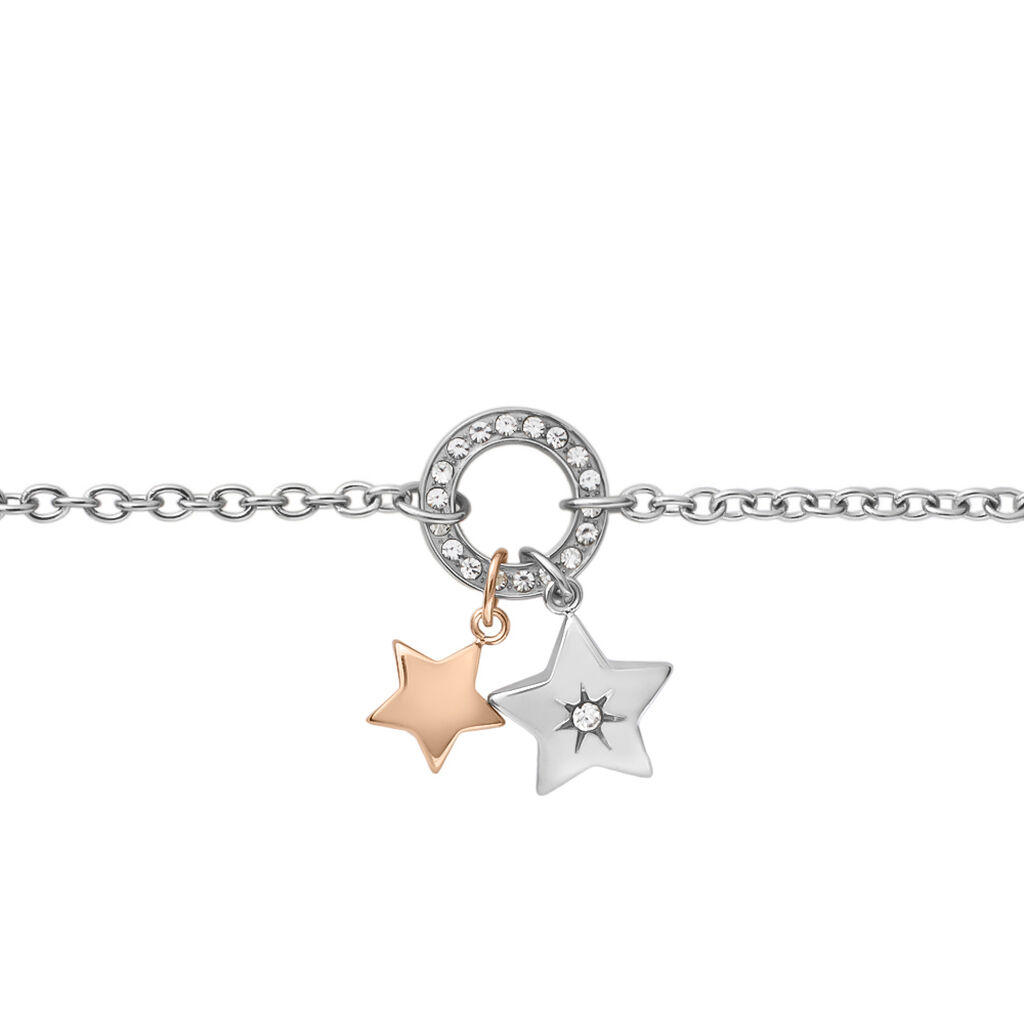 Bracciale Lady Chic Acciaio Bicolore Bianco / Rosa Cristallo - Bracciali Donna | Stroili