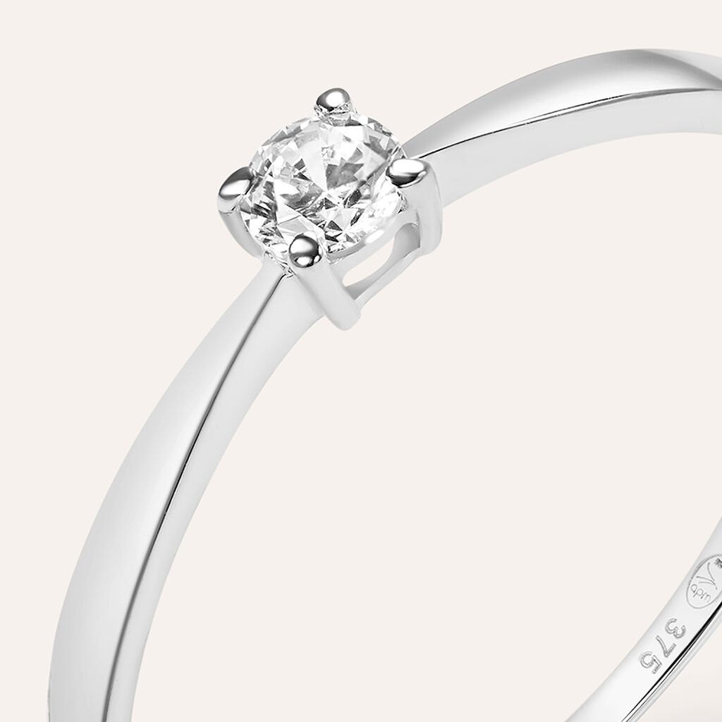 Anello Solitario Claire Oro Bianco Cubic Zirconia