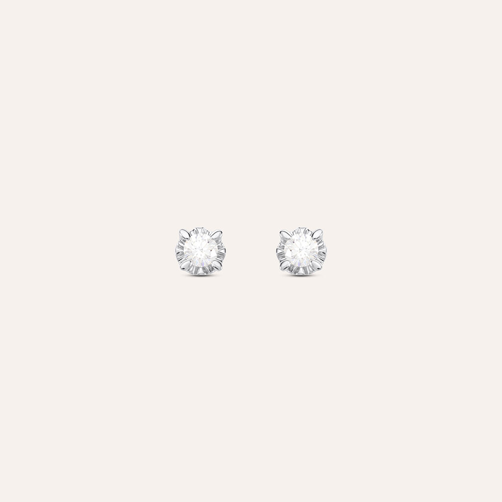 Orecchini Lobo Punto Luce Diamazing Oro Bianco Diamante - Orecchini a Lobo Donna | Stroili