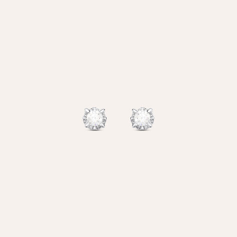 Orecchini Lobo Punto Luce Diamazing Oro Bianco Diamante - Orecchini a Lobo Donna | Stroili