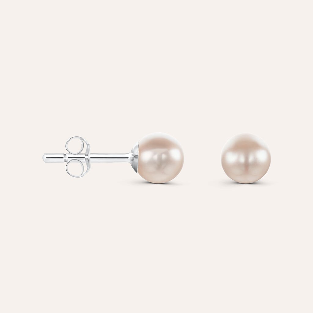 Orecchini Lobo Gabrielle Oro Bianco Perla D'Acqua Dolce - Orecchini a Lobo Donna | Stroili