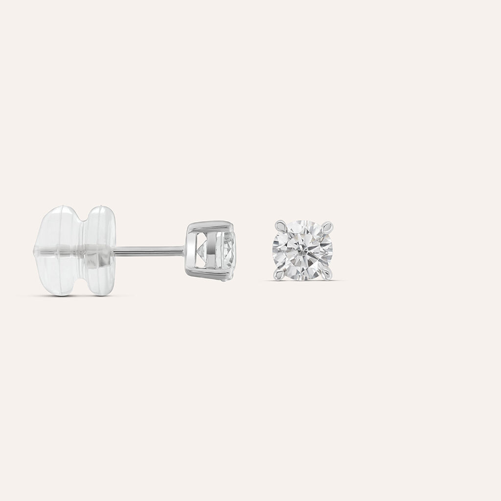 Orecchini Lobo Punto Luce Claire Oro Bianco Cubic Zirconia - Orecchini a Lobo Donna | Stroili