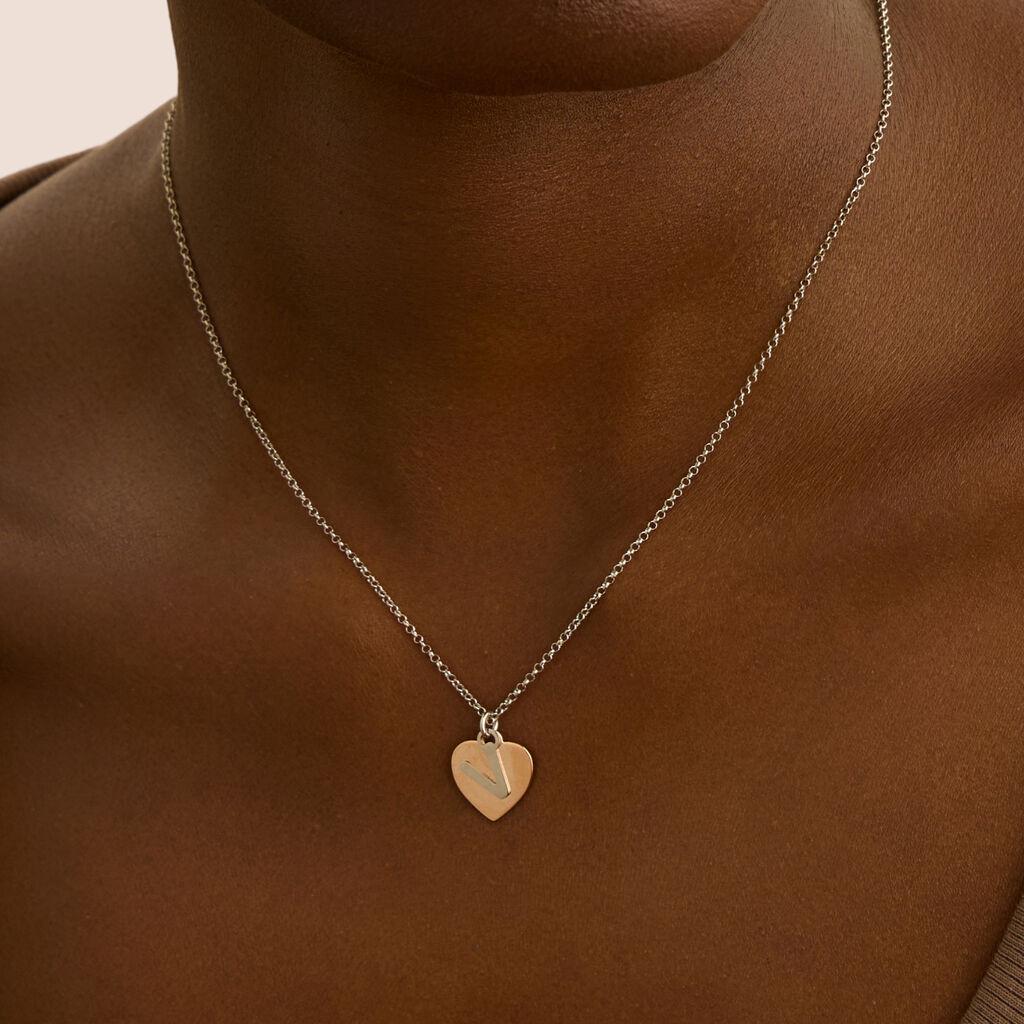 Collana Silver Collection Argento Bicolore Bianco / Rosa