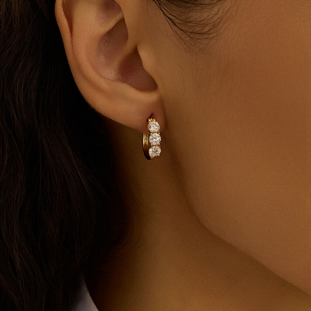 Orecchini A Cerchio Golden Dream Placcato Oro Giallo Cubic Zirconia