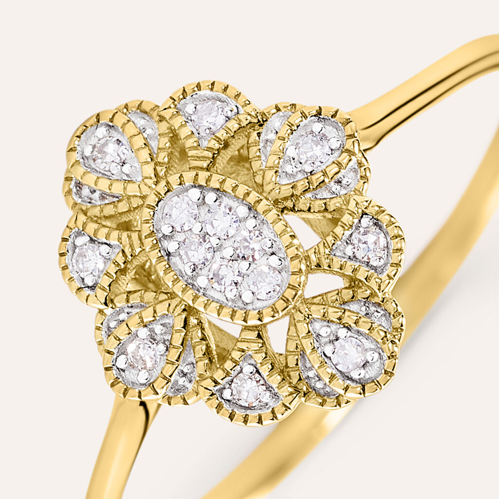 Anello Fantasia Sophia Oro Giallo Diamante